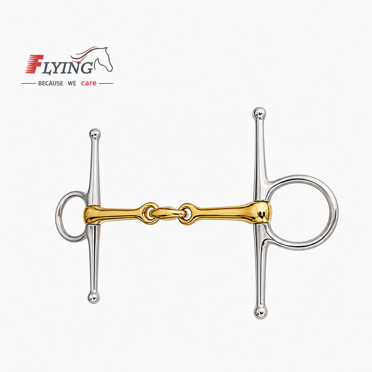 ChatGPT Image Jul 10, 2026, 08_12_22 PM Full Cheek Curved Snaffle Horse Bit with lozenge GS & SS - Image 1