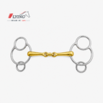 Universal 3 Ring Horse Gag/ Bit Verbindend Angled Bit