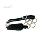 Flower Wheel Cowhide English Hackamore STAINLESS STEEL With Leather Curb Strap - Image 2