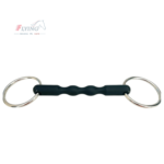 Black Flexible Apple Nylon Loose Ring Ripple Bar Mouth Snaffle Bit