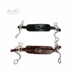 HACKAMORE COWHIDE PADDED BITLESS HORSE BIT, LEATHER CURB STRAP STAINLESS STEEL