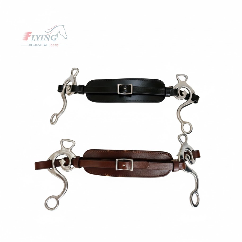 unnamed - 2026-02-01T233035.486 HACKAMORE COWHIDE PADDED BITLESS HORSE BIT, LEATHER CURB STRAP STAINLESS STEEL - Image 1