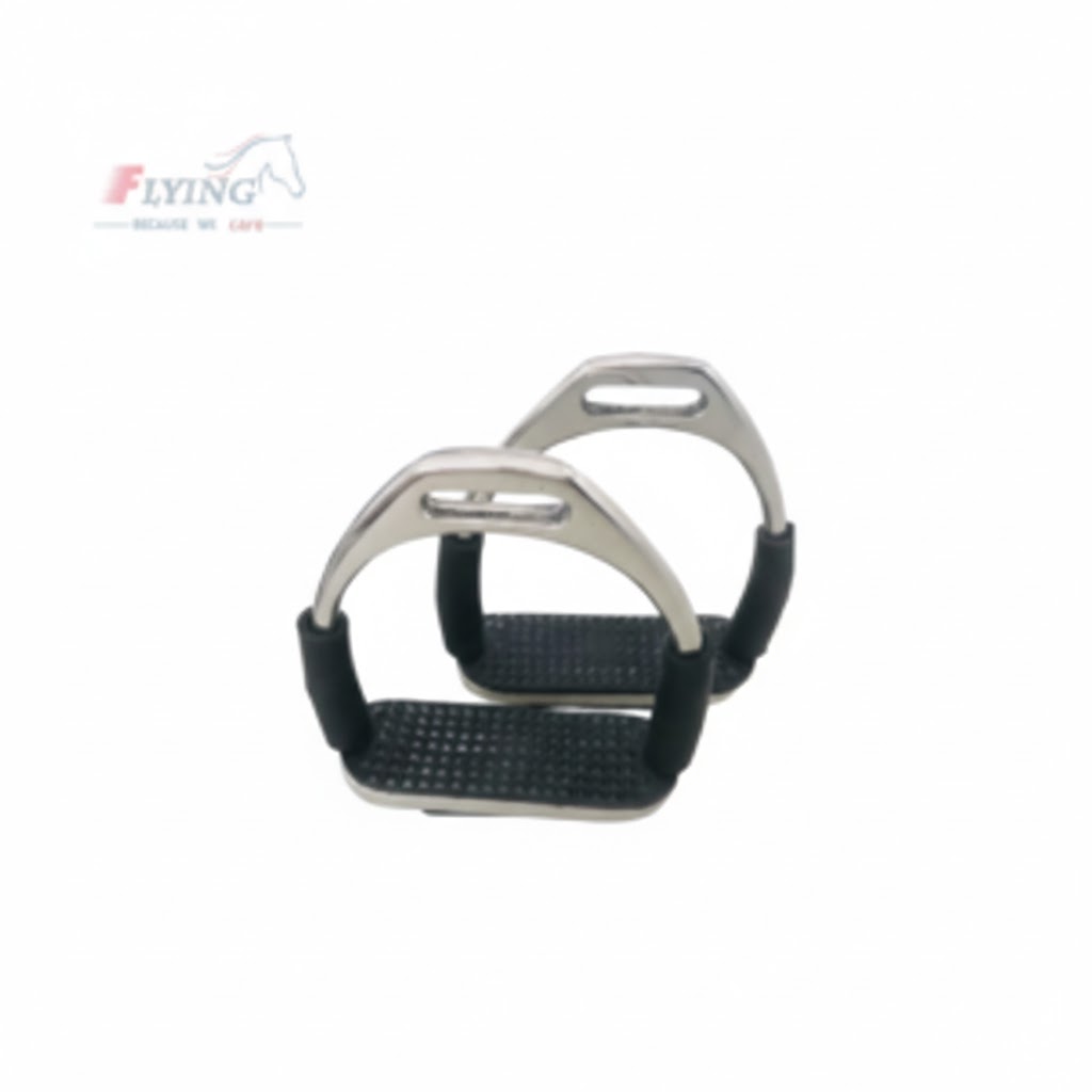 unnamed - 2026-02-02T232132.937 FLEXI SAFETY STIRRUPS HORSE RIDING BENDY IRONS STAINLESS STEEL NEW - Image 1